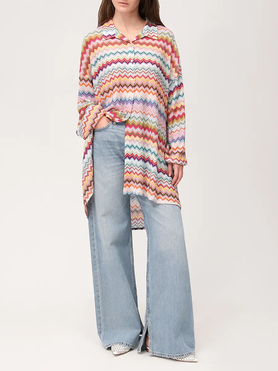 Рубашка из вискозы MISSONI MC24SK00-BR014F SM9WV Мультиколор  Фото 2