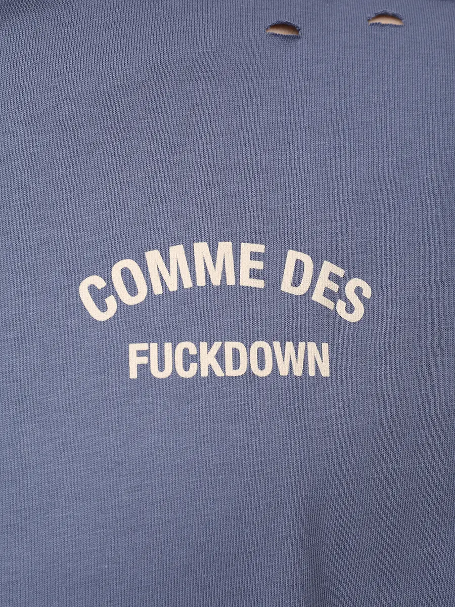 Футболка хлопковая COMME DES FUCKDOWN CFABM01923 Синий  Фото 6