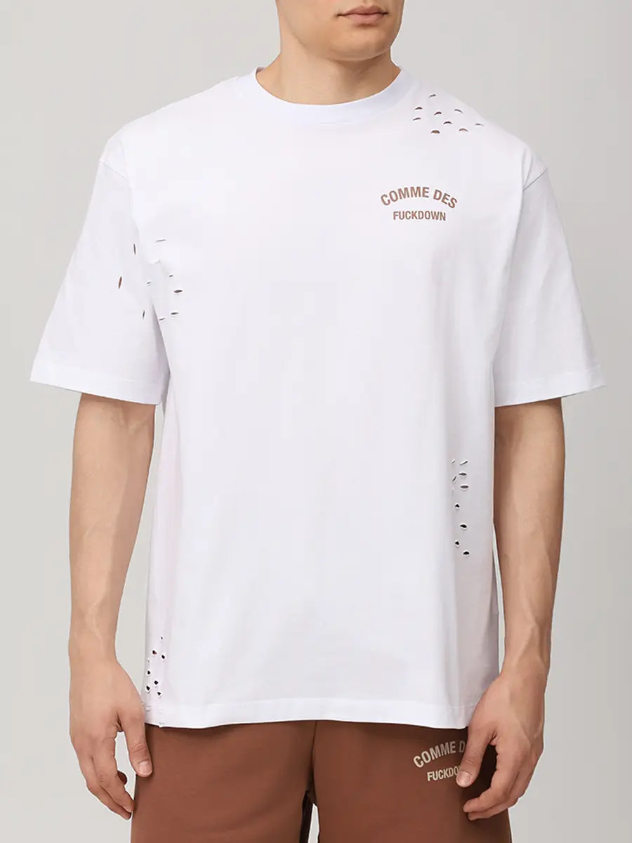 Футболка хлопковая COMME DES FUCKDOWN CFABM01923 BIANCO Белый  Фото 4