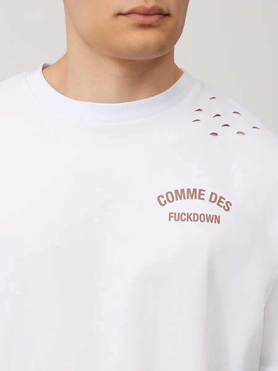 Футболка хлопковая COMME DES FUCKDOWN CFABM01923 BIANCO Белый  Фото 5