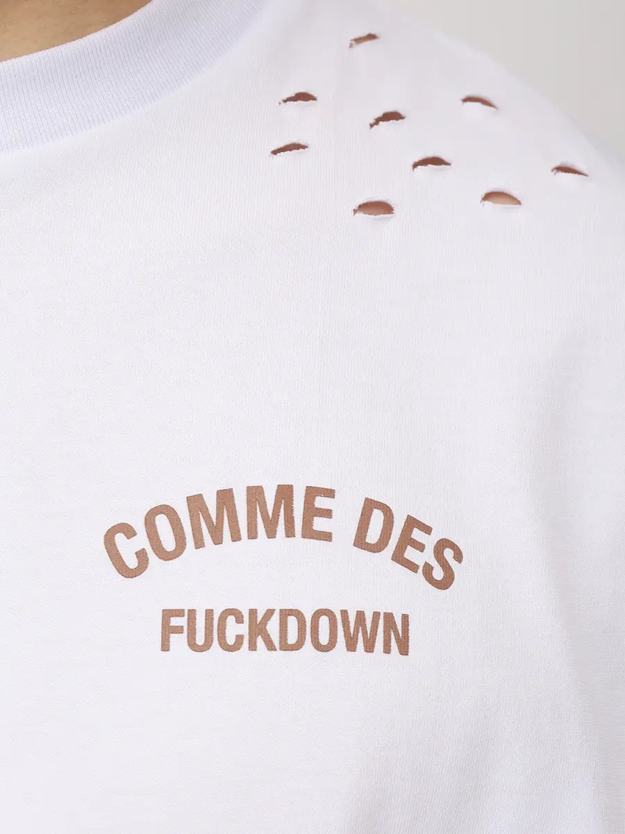 Футболка хлопковая COMME DES FUCKDOWN CFABM01923 BIANCO Белый  Фото 6