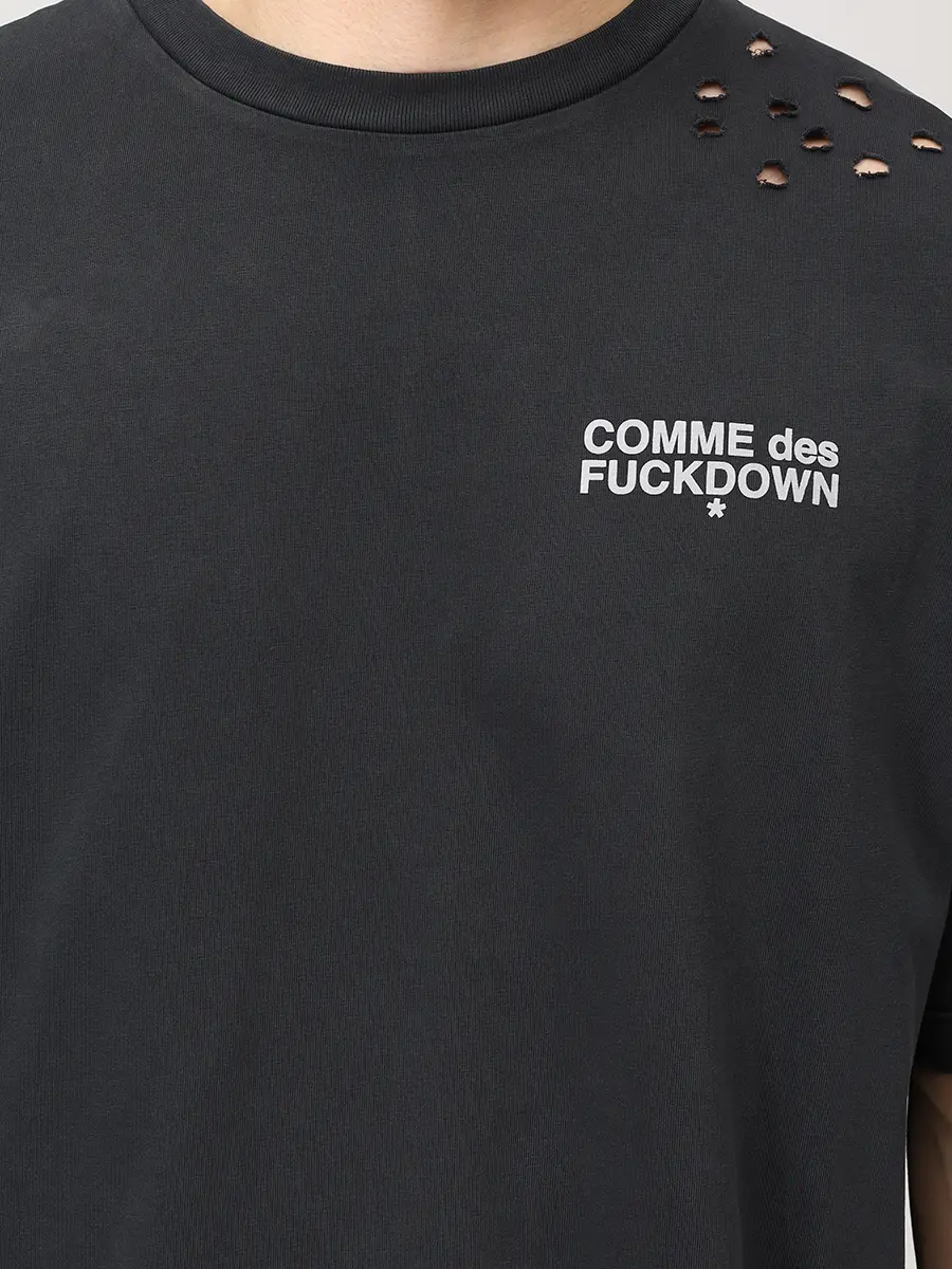 Футболка хлопковая COMME DES FUCKDOWN CFABM01991 NERO Тёмно- Серый  Фото 5