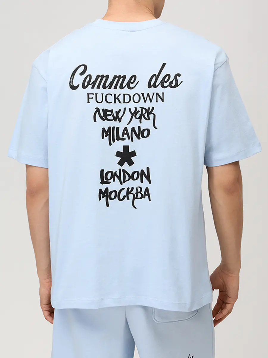 Футболка хлопковая COMME DES FUCKDOWN CFABM01929 AZZURRO Голубой  Фото 3