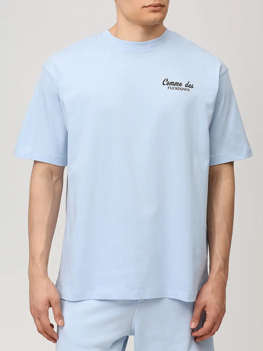 Футболка хлопковая COMME DES FUCKDOWN CFABM01929 AZZURRO Голубой  Фото 4