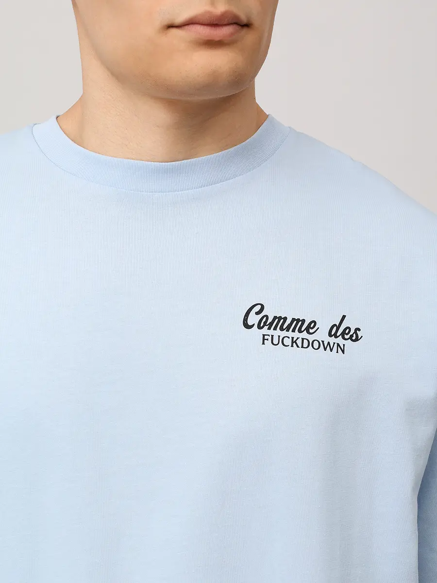 Футболка хлопковая COMME DES FUCKDOWN CFABM01929 AZZURRO Голубой  Фото 5