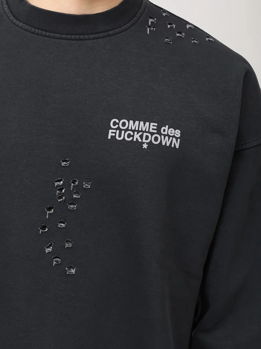 Толстовка хлопковая COMME DES FUCKDOWN CFABM01990 NERO Тёмно- Серый  Фото 5