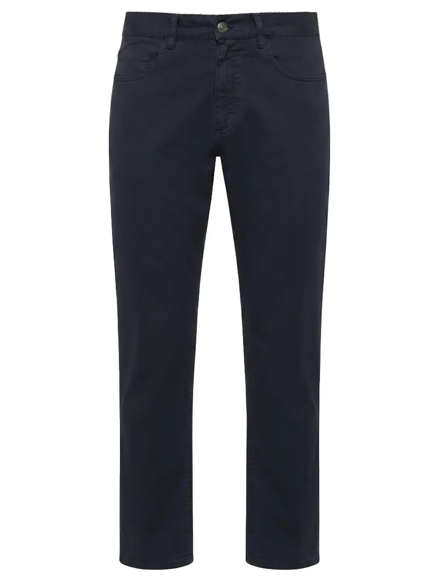 Джинсы Regular Fit из хлопка и лиоцелла CANALI PT01636/306/D91519 Темно- Синий 