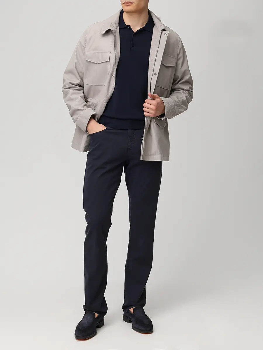 Джинсы Regular Fit из хлопка и лиоцелла CANALI PT01636/306/D91519 Темно- Синий  Фото 2