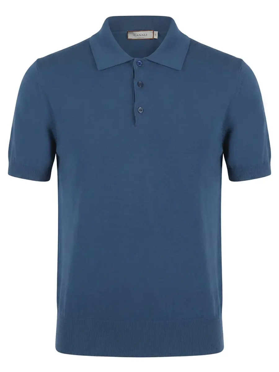Поло хлопковое CANALI MK02459/314/C0127 Синий 