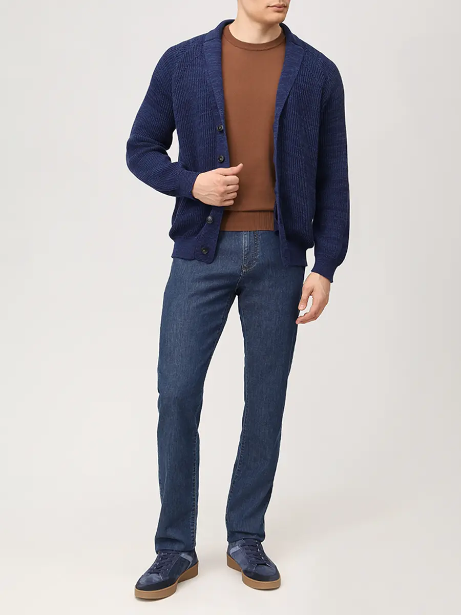 Джинсы Regular Fit хлопковые CANALI PD00400/305/91719 Синий  Фото 2