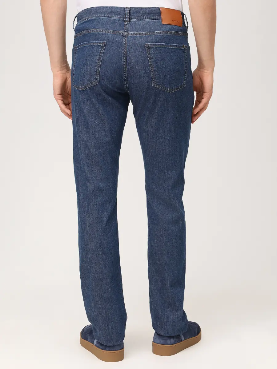 Джинсы Regular Fit хлопковые CANALI PD00400/305/91719 Синий  Фото 3