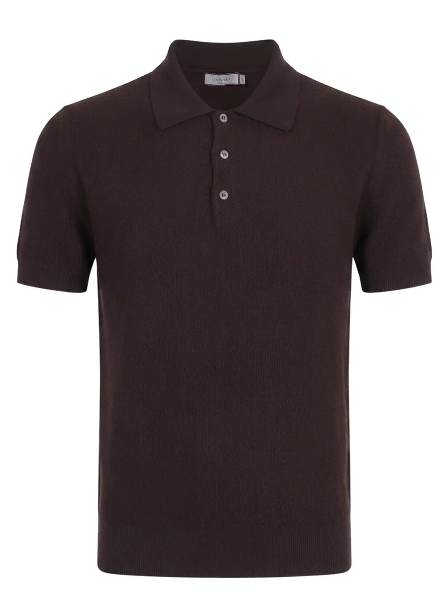 Поло хлопковое CANALI MK02461/501/C0127 Темно- Коричневый 