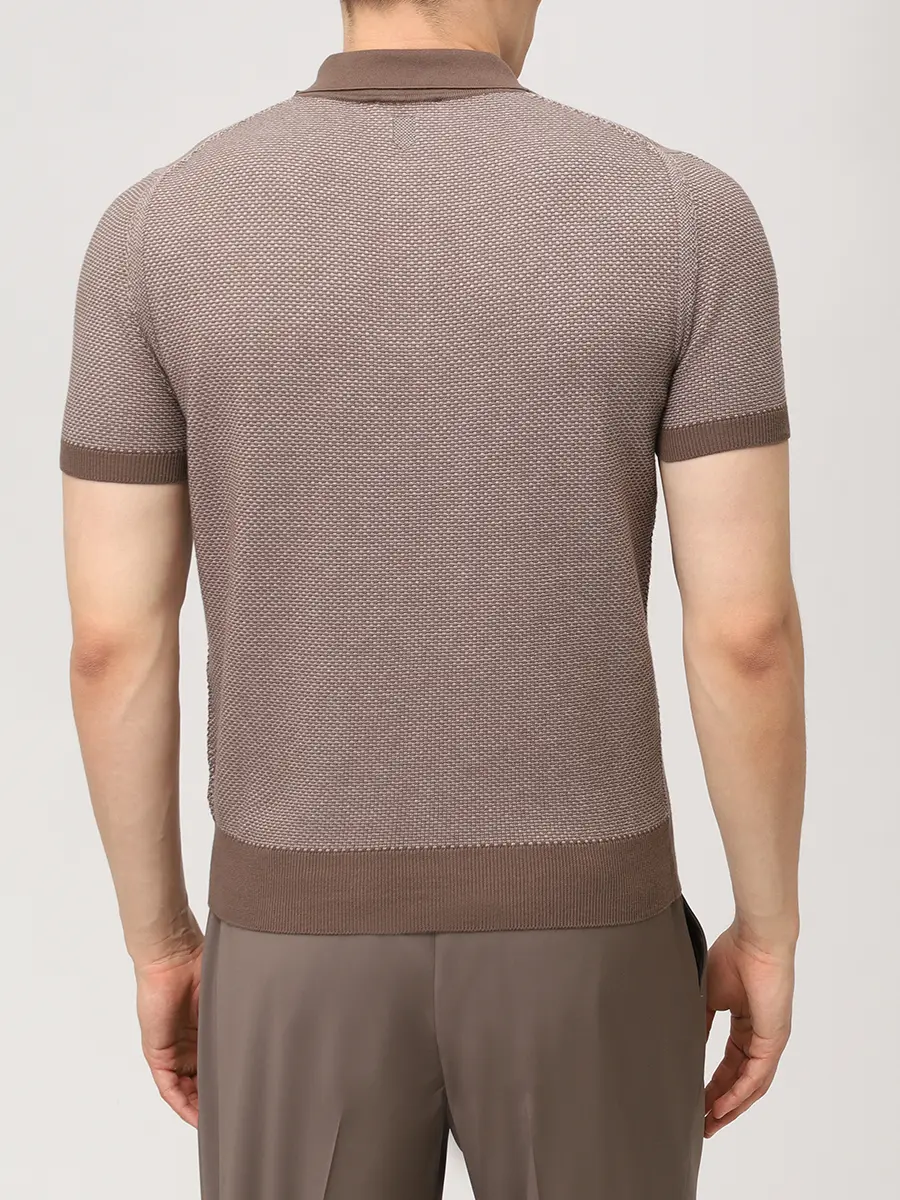 Поло хлопковое CANALI MK02461/734/C0127 Коричневый  Фото 3