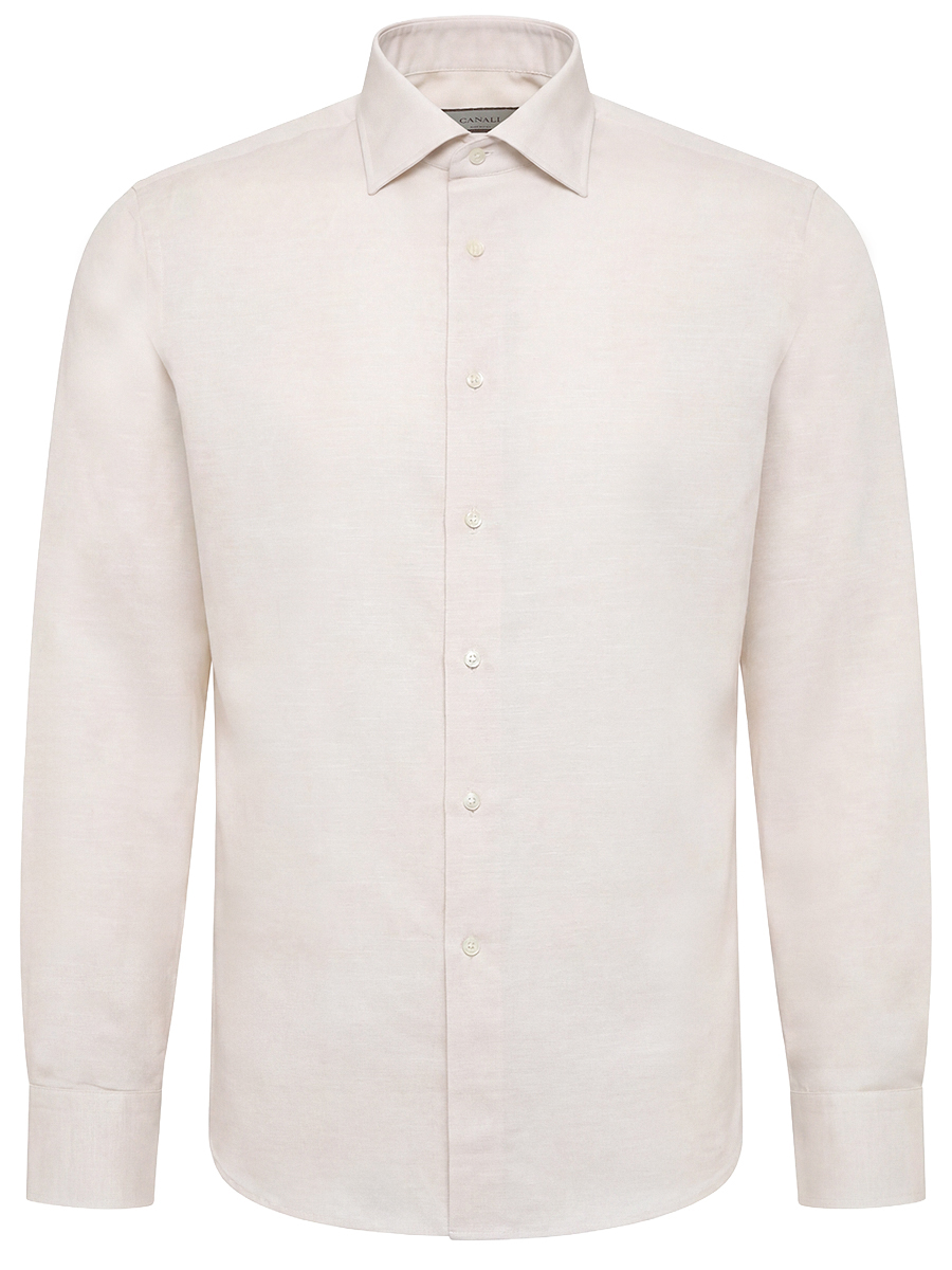 Рубашка Regular Fit из хлопка и льна CANALI