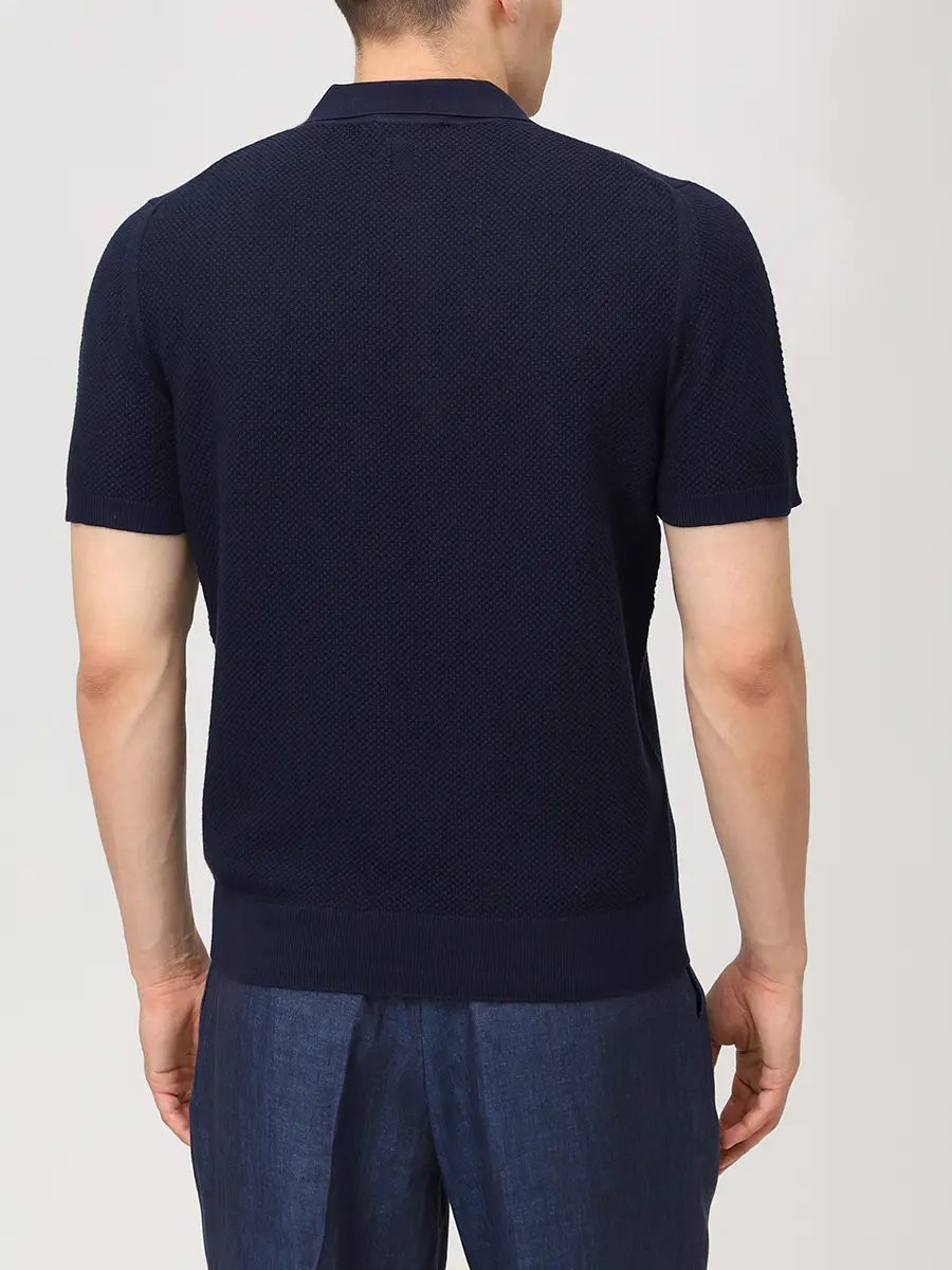 Поло хлопковое CANALI MK02461/301/C0127 Темно- Синий  Фото 3