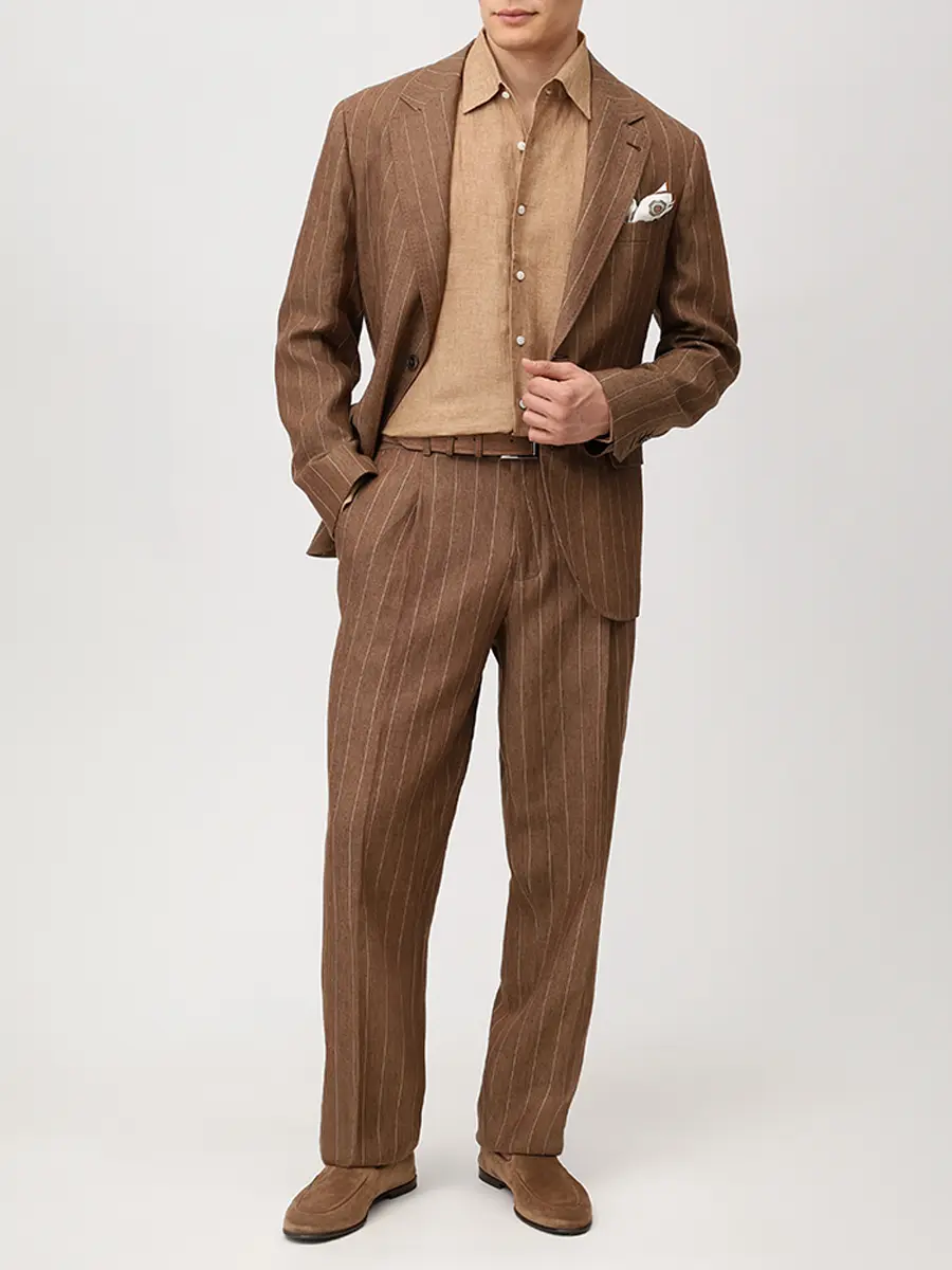 Костюм льняной BRETT JOHNSON SS26B21S/SS26P25S108MOCP Коричневый  Фото 2