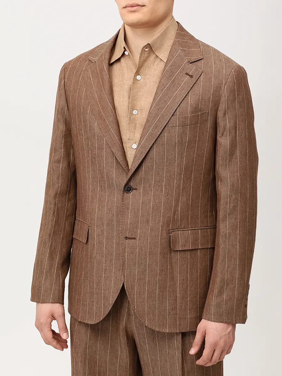 Костюм льняной BRETT JOHNSON SS26B21S/SS26P25S108MOCP Коричневый  Фото 4