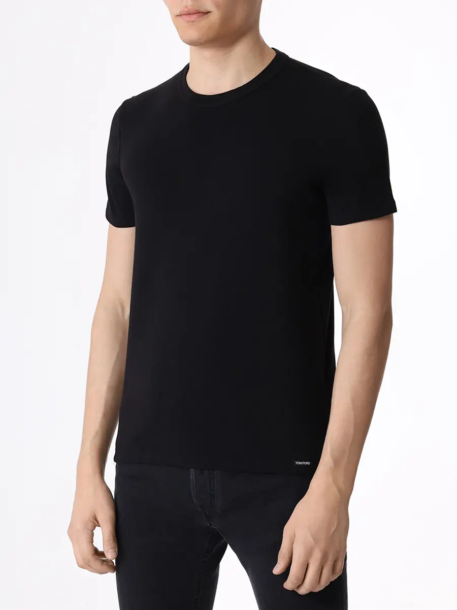 Футболка хлопковая TOM FORD T4M081040/002 Черный  Фото 2