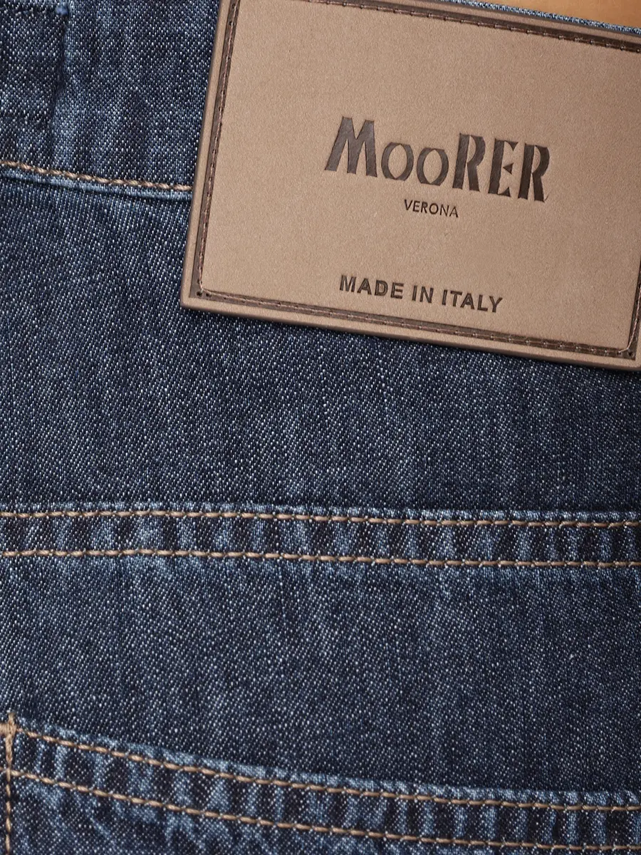Джинсы хлопковые MOORER MODDE100023 BLU DENIM V2543 Синий  Фото 6