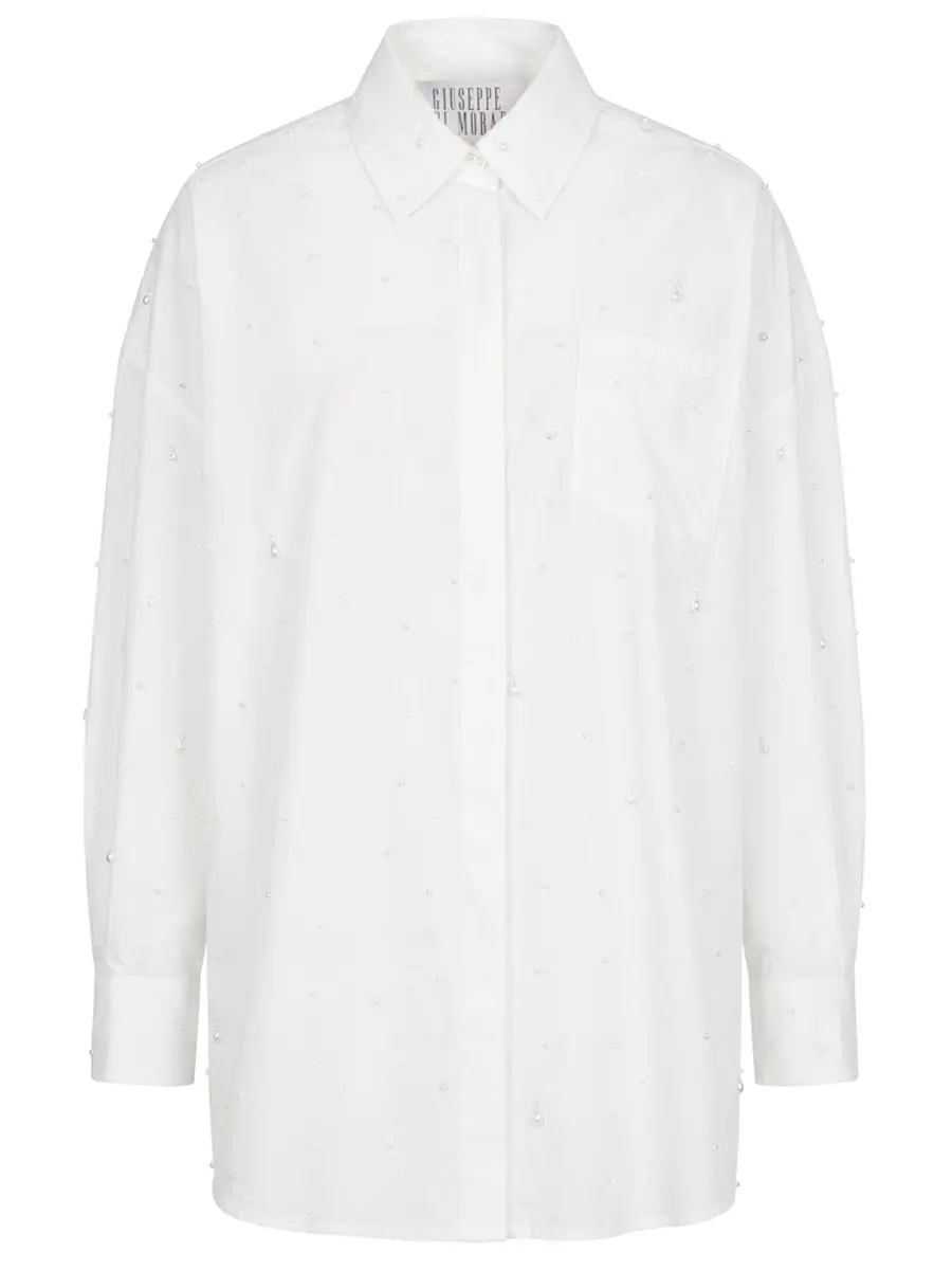 Рубашка хлопковая GIUSEPPE DI MORABITO 06PSED913R 16406 Белый 