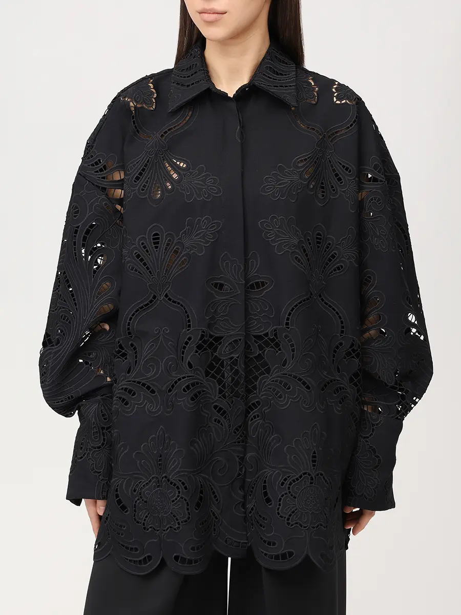 Рубашка хлопковая GIUSEPPE DI MORABITO 06PSED168S 16313/BLACK 99 Черный  Фото 4