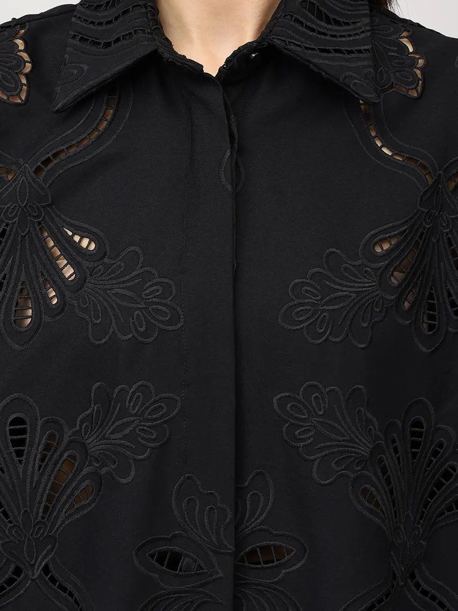 Рубашка хлопковая GIUSEPPE DI MORABITO 06PSED168S 16313/BLACK 99 Черный  Фото 5