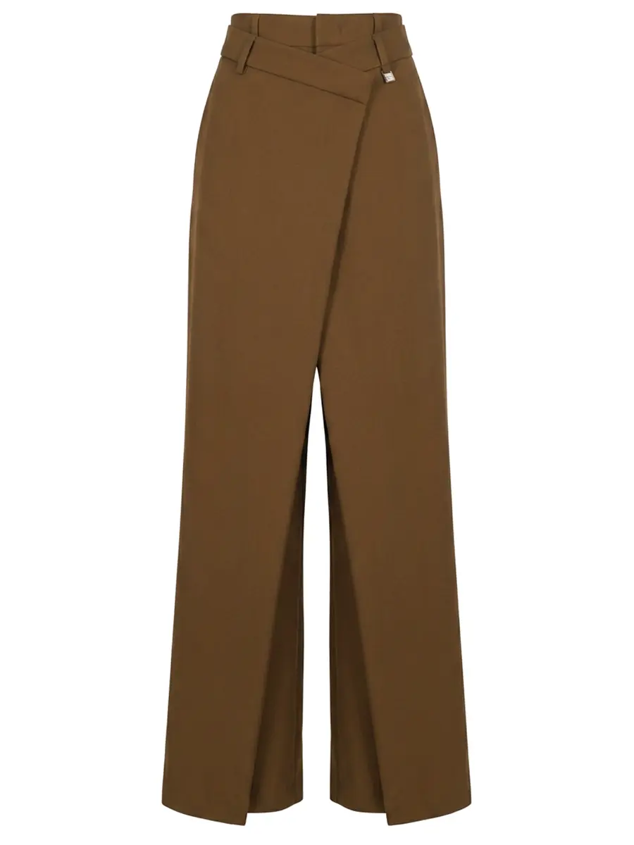 Брюки шерстяные GIUSEPPE DI MORABITO 06PSPA151 16327B/BROWN 30 Коричневый 