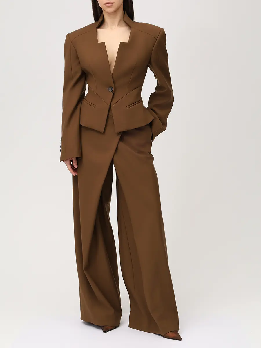 Брюки шерстяные GIUSEPPE DI MORABITO 06PSPA151 16327B/BROWN 30 Коричневый  Фото 2