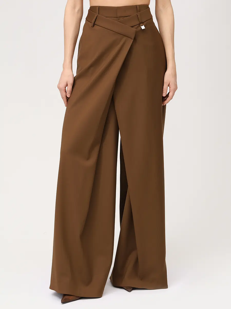 Брюки шерстяные GIUSEPPE DI MORABITO 06PSPA151 16327B/BROWN 30 Коричневый  Фото 4