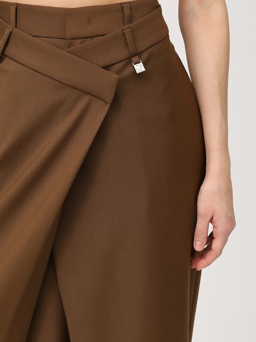 Брюки шерстяные GIUSEPPE DI MORABITO 06PSPA151 16327B/BROWN 30 Коричневый  Фото 5