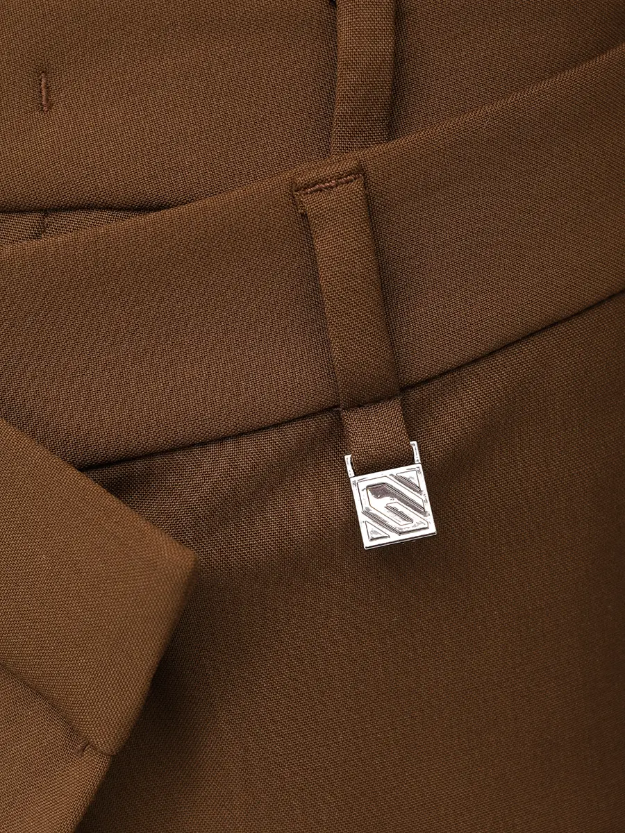 Брюки шерстяные GIUSEPPE DI MORABITO 06PSPA151 16327B/BROWN 30 Коричневый  Фото 6
