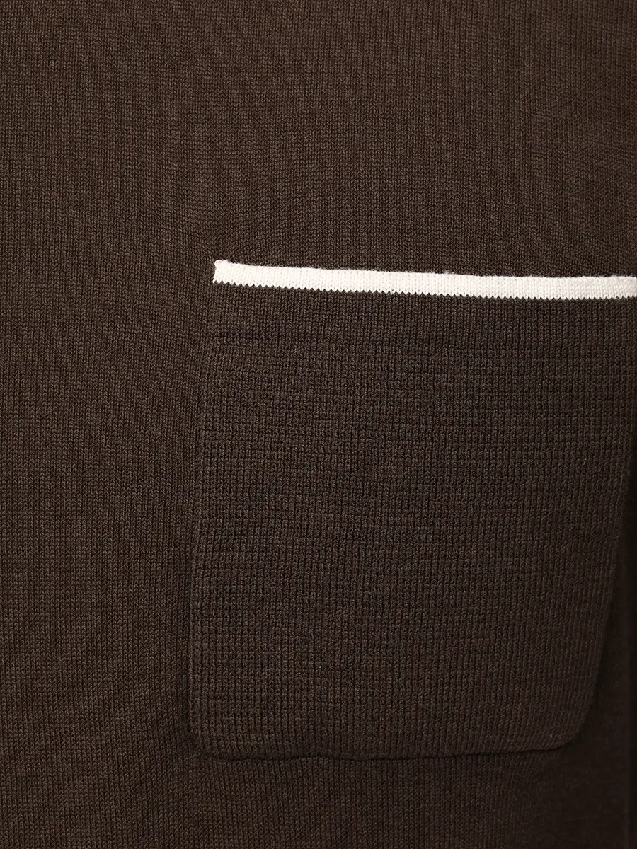 Джемпер из шелка и хлопка FIORONI CASHMERE MK32551A1 CS.7 Коричневый  Фото 6