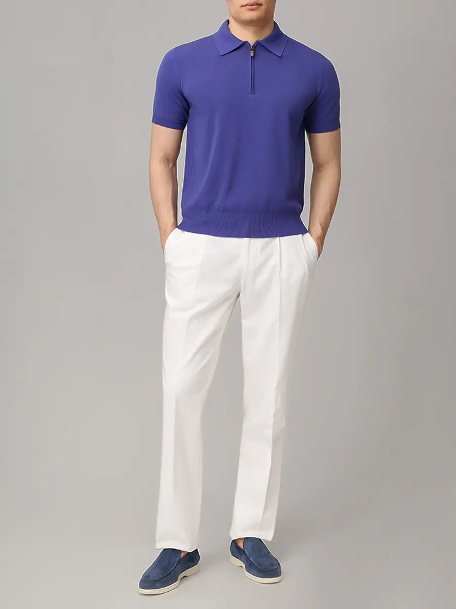 Поло хлопковое CANALI MK02459/965/C0454 Фиолетовый  Фото 2