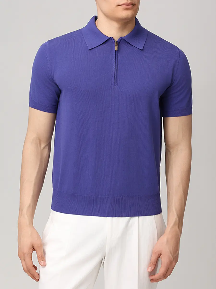 Поло хлопковое CANALI MK02459/965/C0454 Фиолетовый  Фото 4