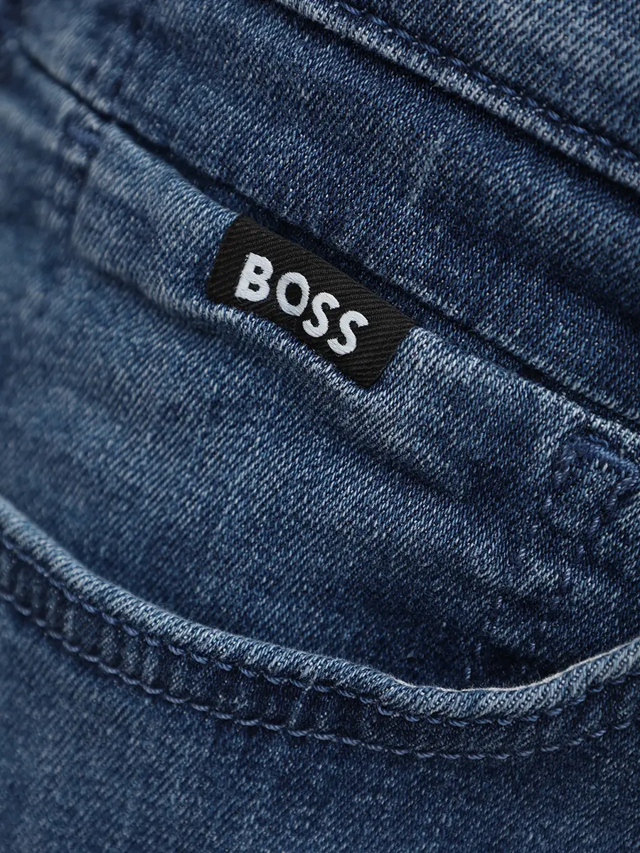 Джинсы Regular Fit хлопковые BOSS 50557499/438 Голубой  Фото 6
