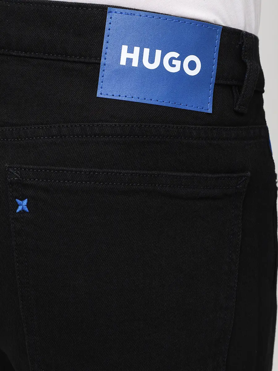 Джинсы Slim Fit хлопковые HUGO 50511483/001 Черный  Фото 5