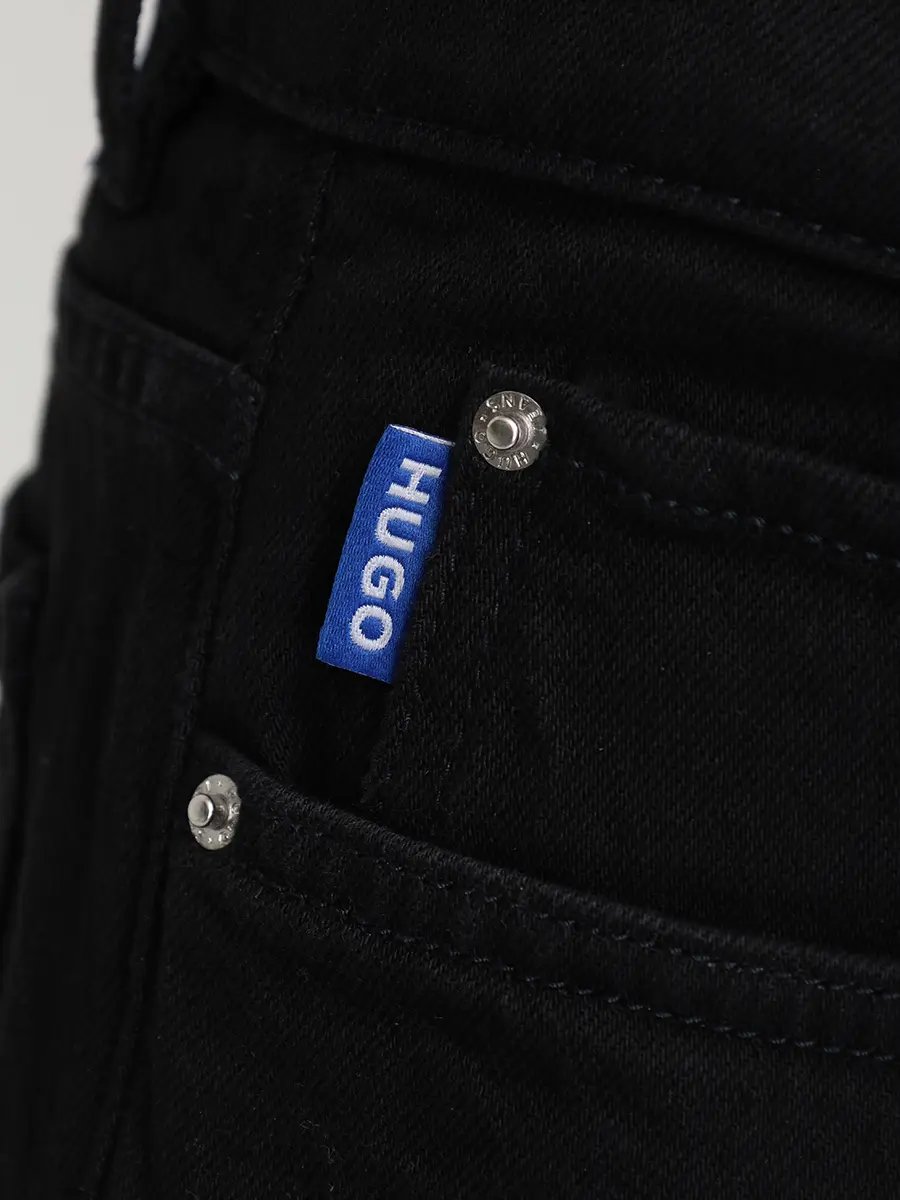 Джинсы Slim Fit хлопковые HUGO 50511483/001 Черный  Фото 6