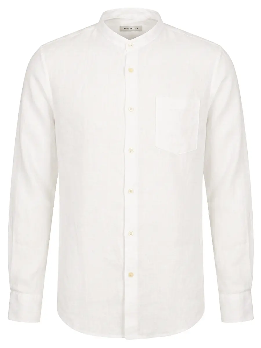 Рубашка Slim Fit льняная PAUL TAYLOR PT7CA L002 001 Белый 