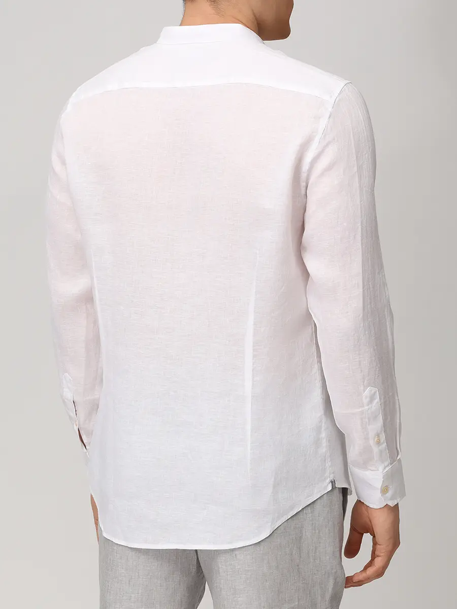 Рубашка Slim Fit льняная PAUL TAYLOR PT7CA L002 001 Белый  Фото 3