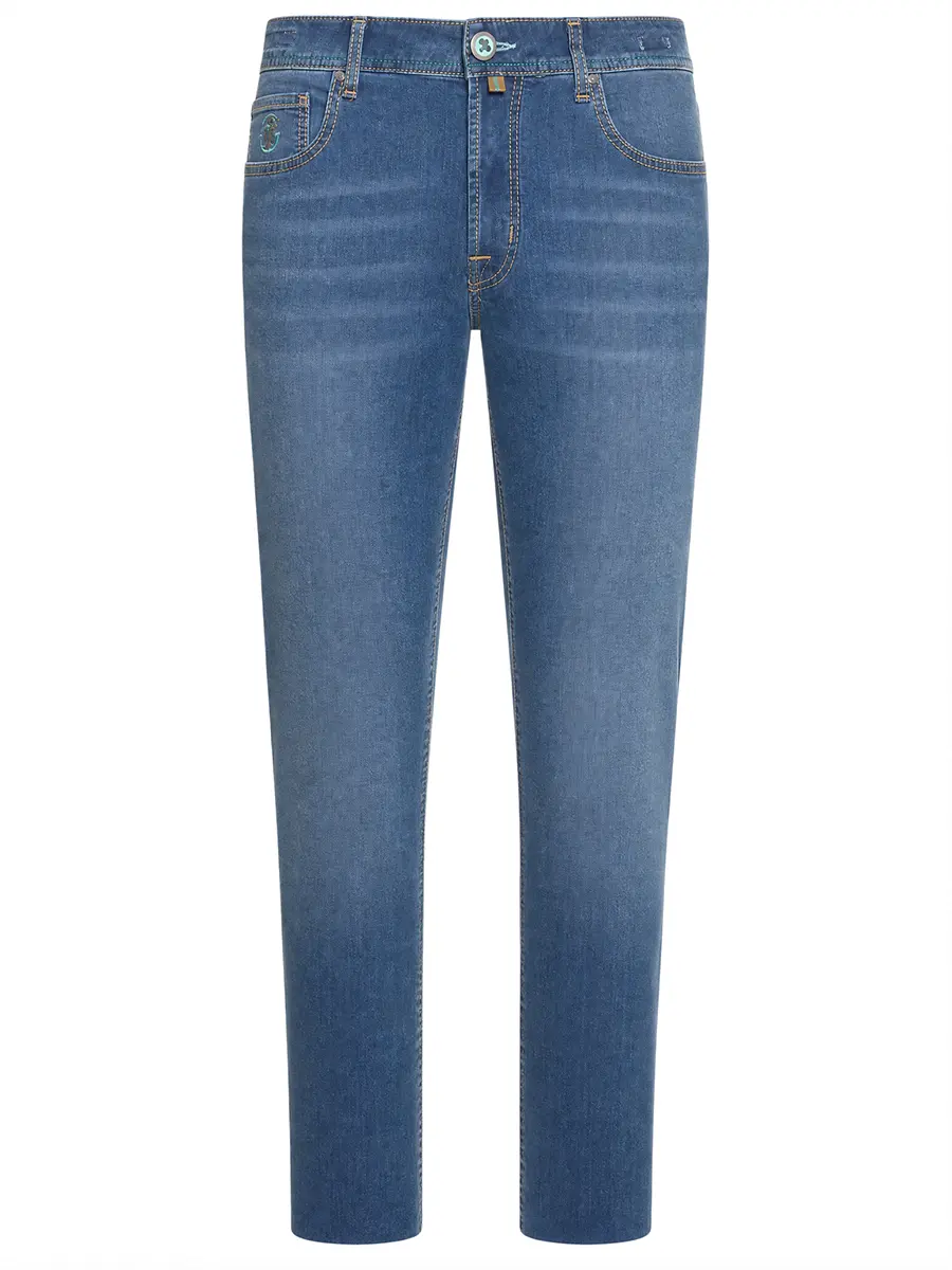 Джинсы Slim Fit хлопковые JACOB COHEN BARD JUR_QR004 R03 S3735 V1 200D Синий 