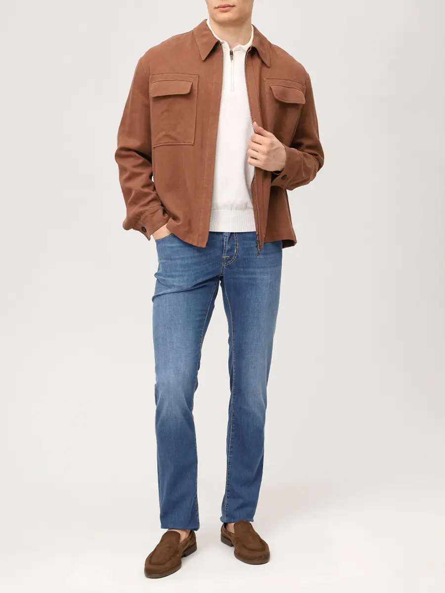 Джинсы Slim Fit хлопковые JACOB COHEN BARD JUR_QR004 R03 S3735 V1 200D Синий  Фото 2
