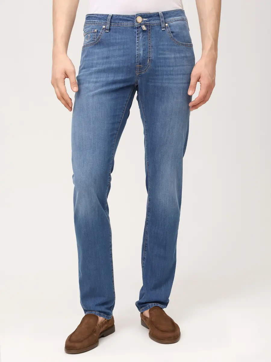 Джинсы Slim Fit хлопковые JACOB COHEN BARD FAST JUM_QE009 034 S3735 V1 200D Синий  Фото 4