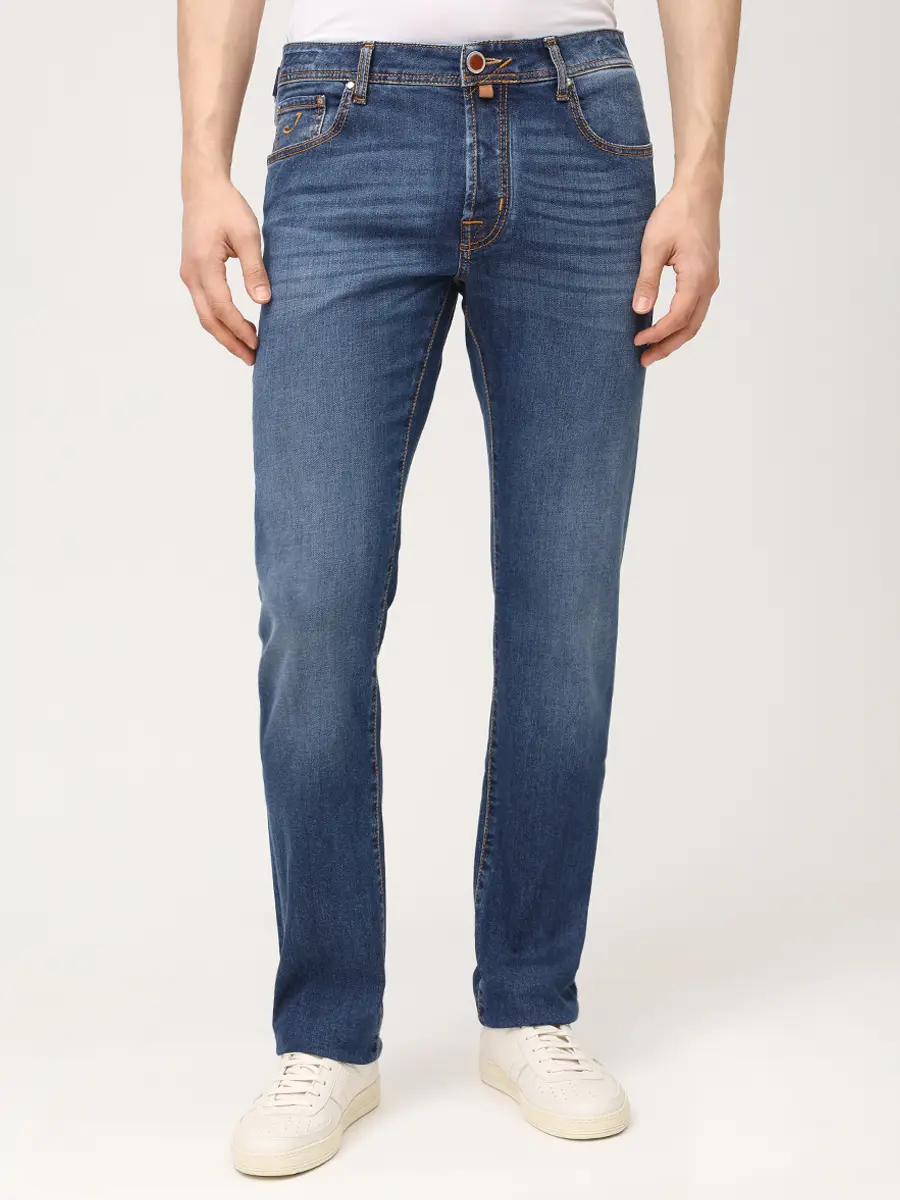 Джинсы Slim Fit хлопковые JACOB COHEN JUM_QM 004 073 S4324 V1 200D Синий  Фото 4