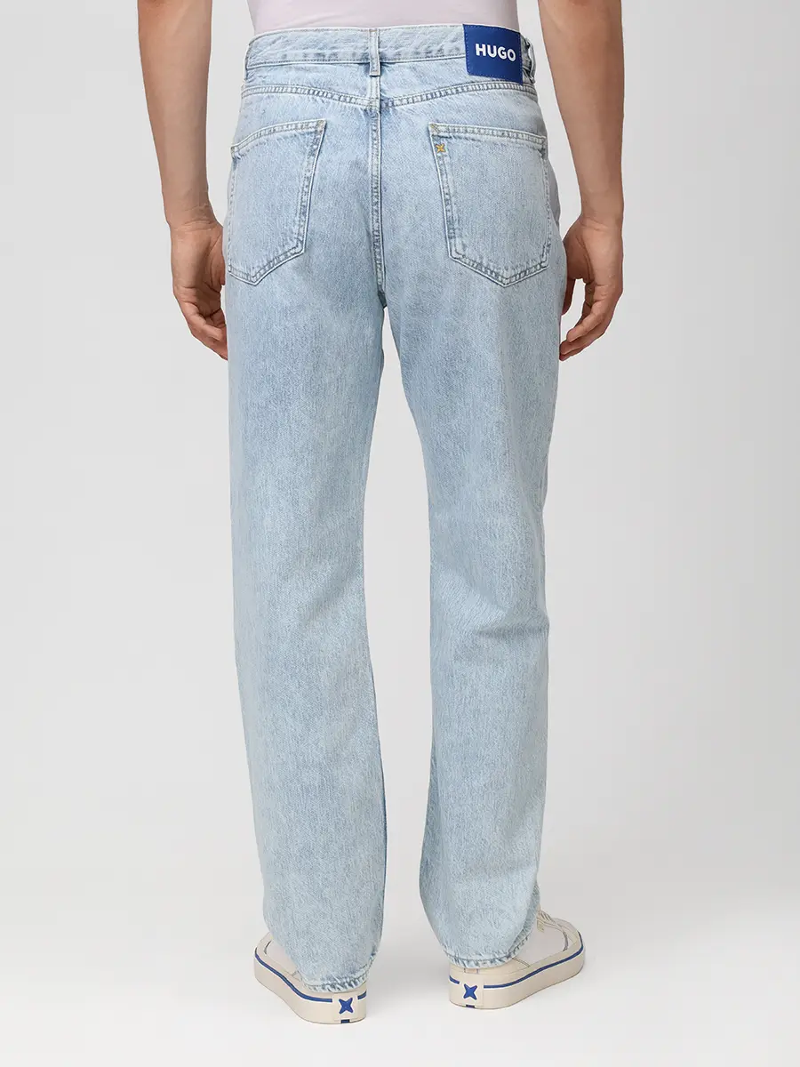 Джинсы Regular Fit хлопковые HUGO 50555950/449 Голубой  Фото 3