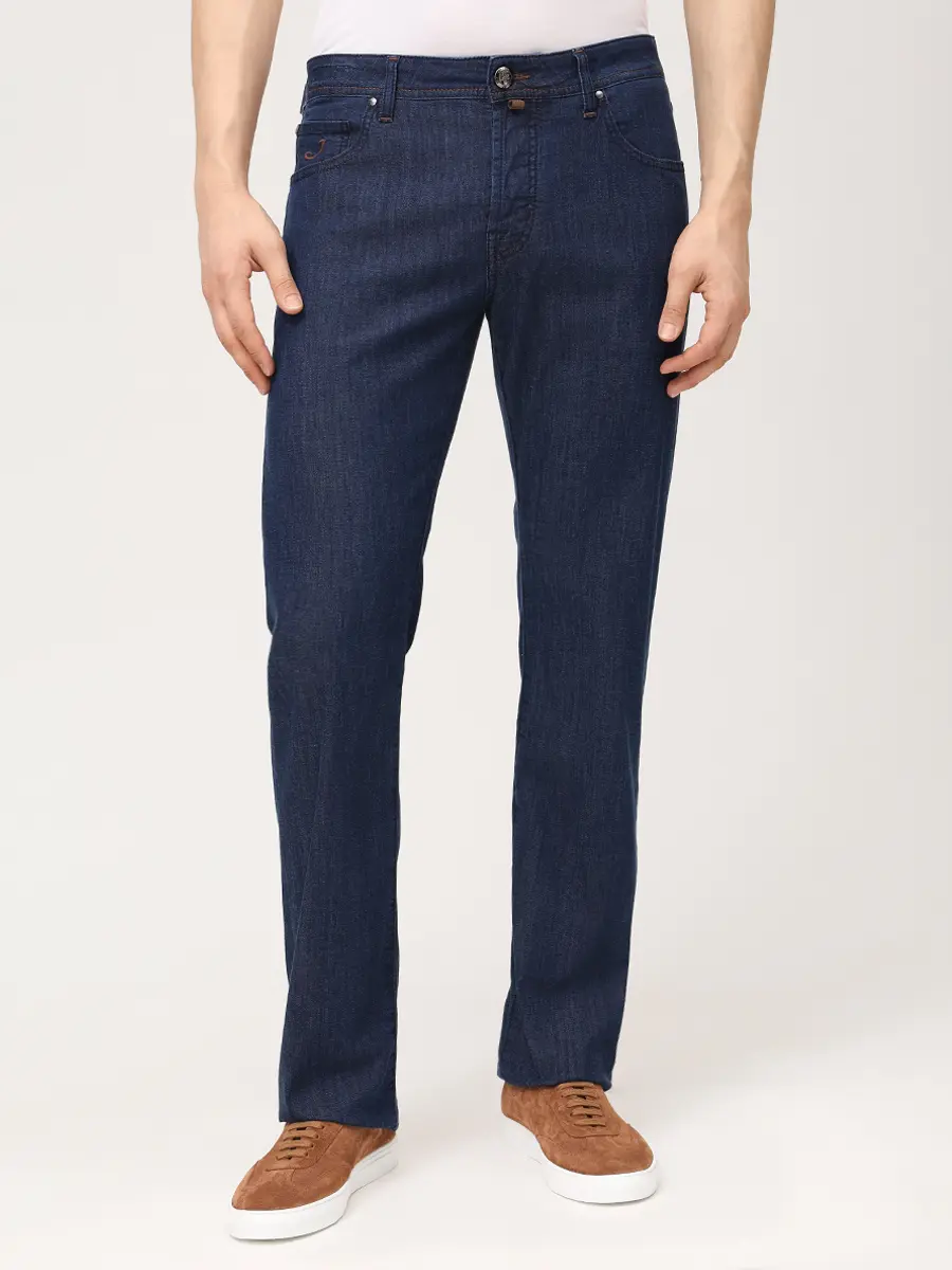 Джинсы Regular Fit хлопковые JACOB COHEN JUM_QE034 034 S3735 R2 100D Темно- Синий  Фото 4