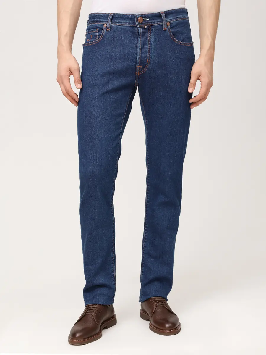Джинсы Slim Fit хлопковые JACOB COHEN JUM_QE004 055 S3623 R2 100D Синий  Фото 4