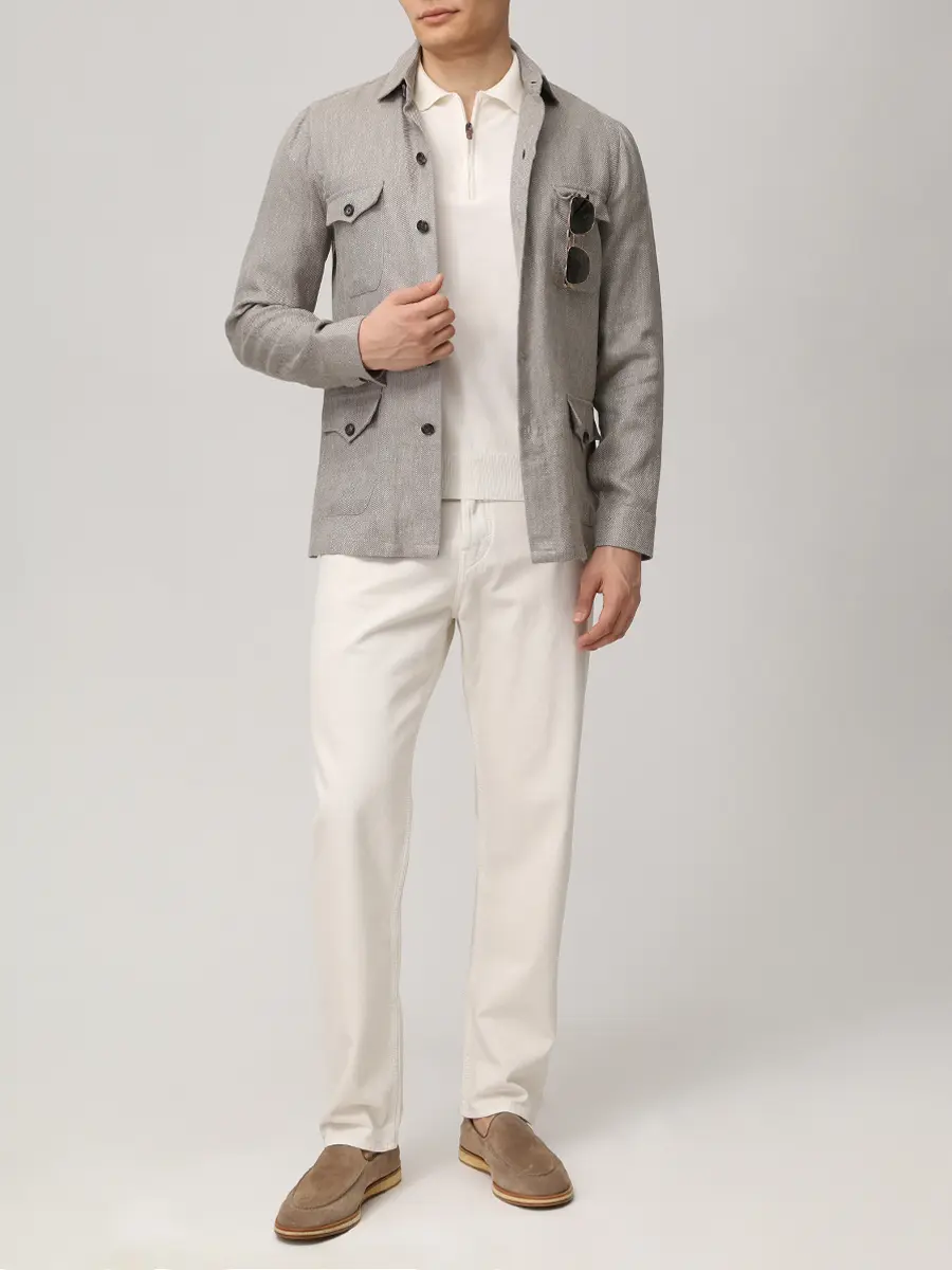 Джинсы Regular Fit хлопковые JACOB COHEN SEAN JUM_QE030 054 T751A TM 8A46 Кремовый  Фото 2
