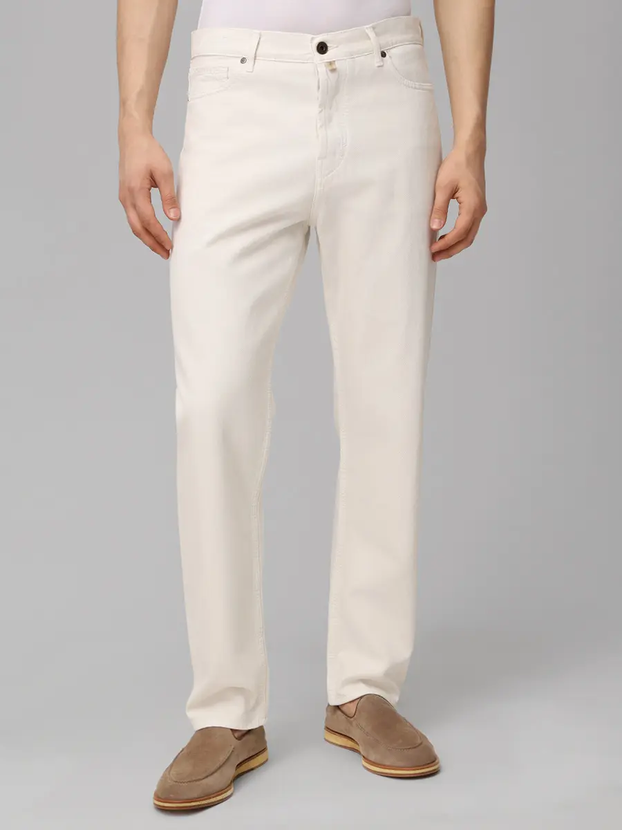 Джинсы Regular Fit хлопковые JACOB COHEN SEAN JUM_QE030 054 T751A TM 8A46 Кремовый  Фото 4