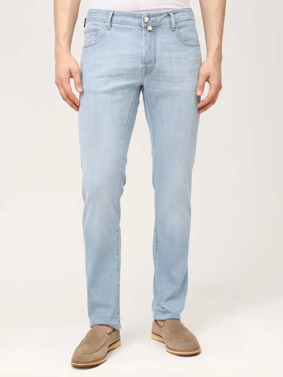 Джинсы Slim Fit хлопковые JACOB COHEN BARD JUM_QM 004 073 S4324 V2 300D Голубой  Фото 4