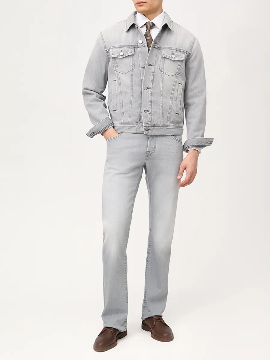 Джинсы Regular Fit хлопковые JACOB COHEN LUIS JUM_QE034 030 S3618 V2 900D Серый  Фото 2